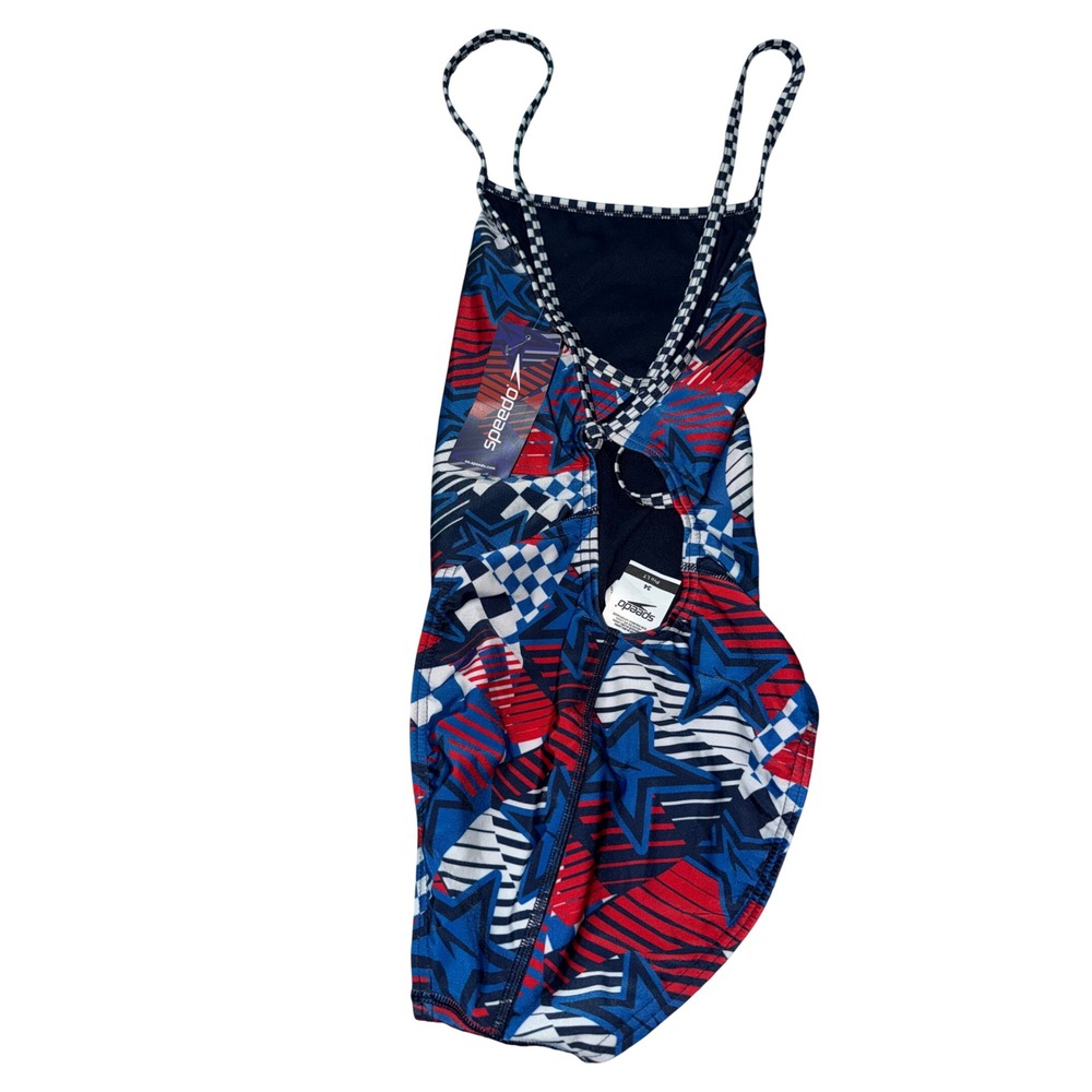 Speedo Overdrive True Cobalt One Piece Swimsuit Athletic Stars Checkered Sz 34‎ - Picture 5 of 6